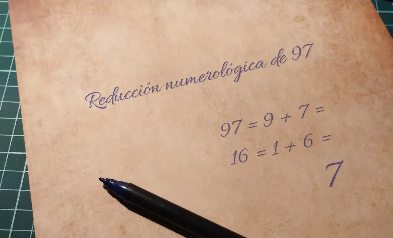 El significado del 97 pasa por su reducción numerológica a Siete, ejemplo de como reducir el 97