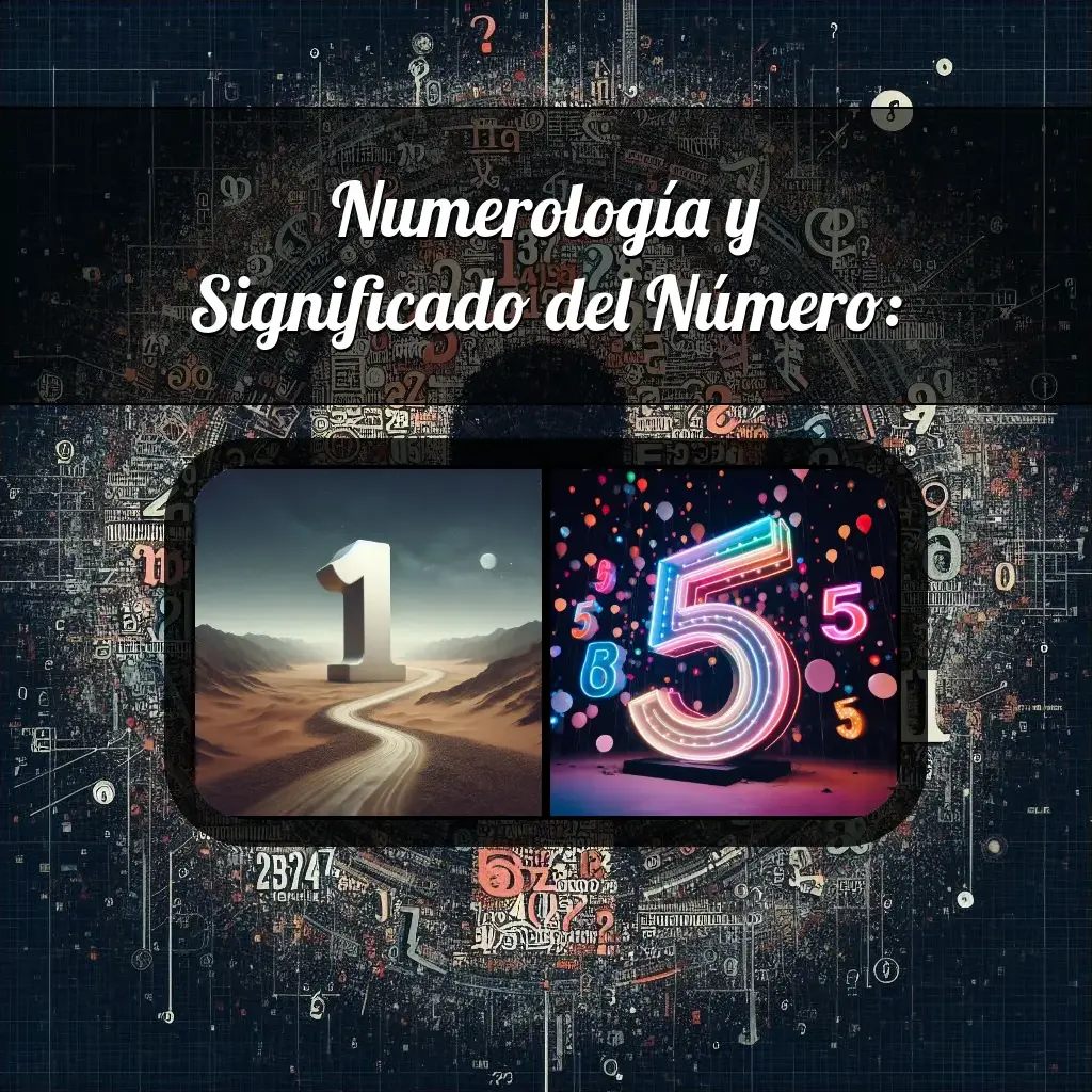 Una imágen que muestra el número 15 con los dos numeros que lo componen, la imagen muestra un fondo adecuado tras cada numero para reflejar mejor su significado.