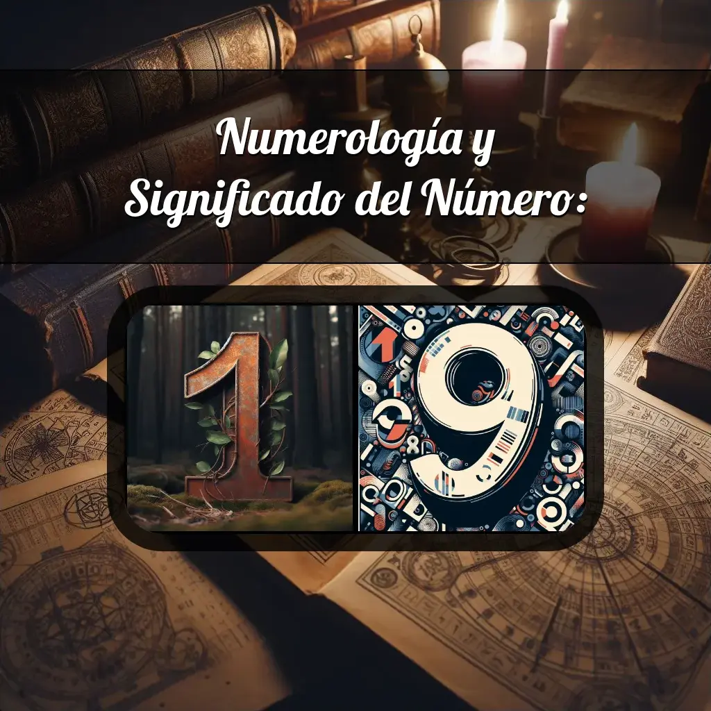 Una imágen que muestra el número 19 con los dos numeros que lo componen, la imagen muestra un fondo adecuado tras cada numero para reflejar mejor su significado.