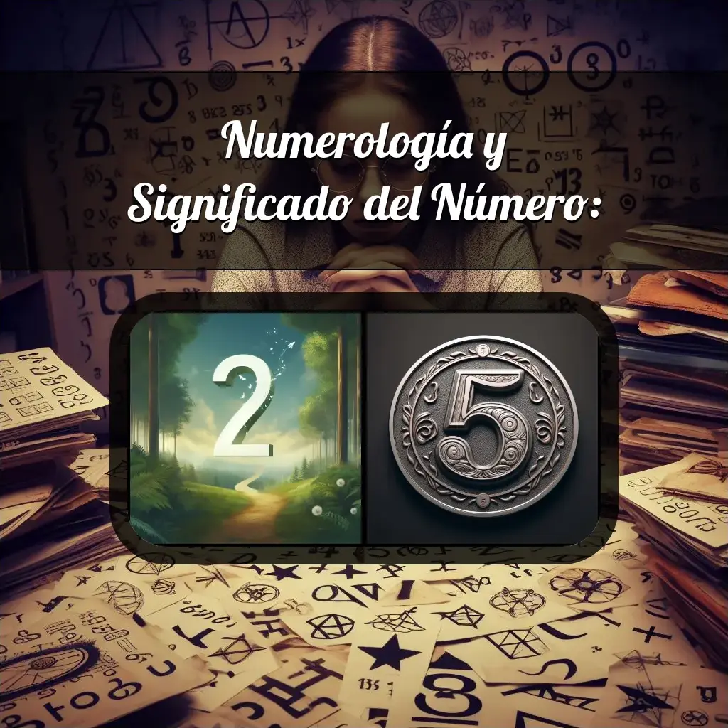 Una imágen que muestra el número 25 con los dos numeros que lo componen, la imagen muestra un fondo adecuado tras cada numero para reflejar mejor su significado.