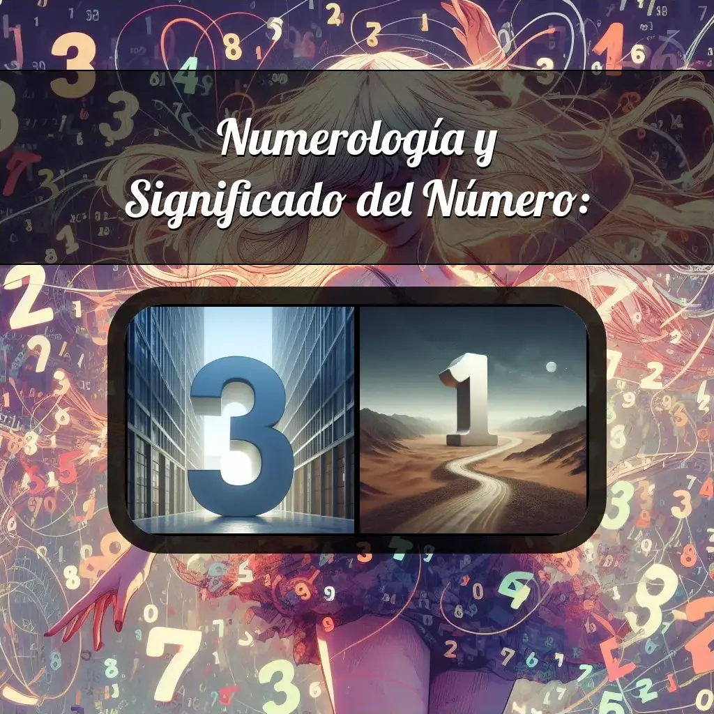 Una imágen que muestra el número 31 con los dos numeros que lo componen, la imagen muestra un fondo adecuado tras cada numero para reflejar mejor su significado.