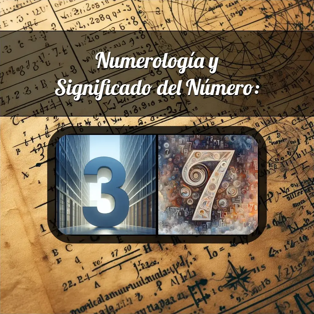 Una imágen que muestra el número 37 con los dos numeros que lo componen, la imagen muestra un fondo adecuado tras cada numero para reflejar mejor su significado.