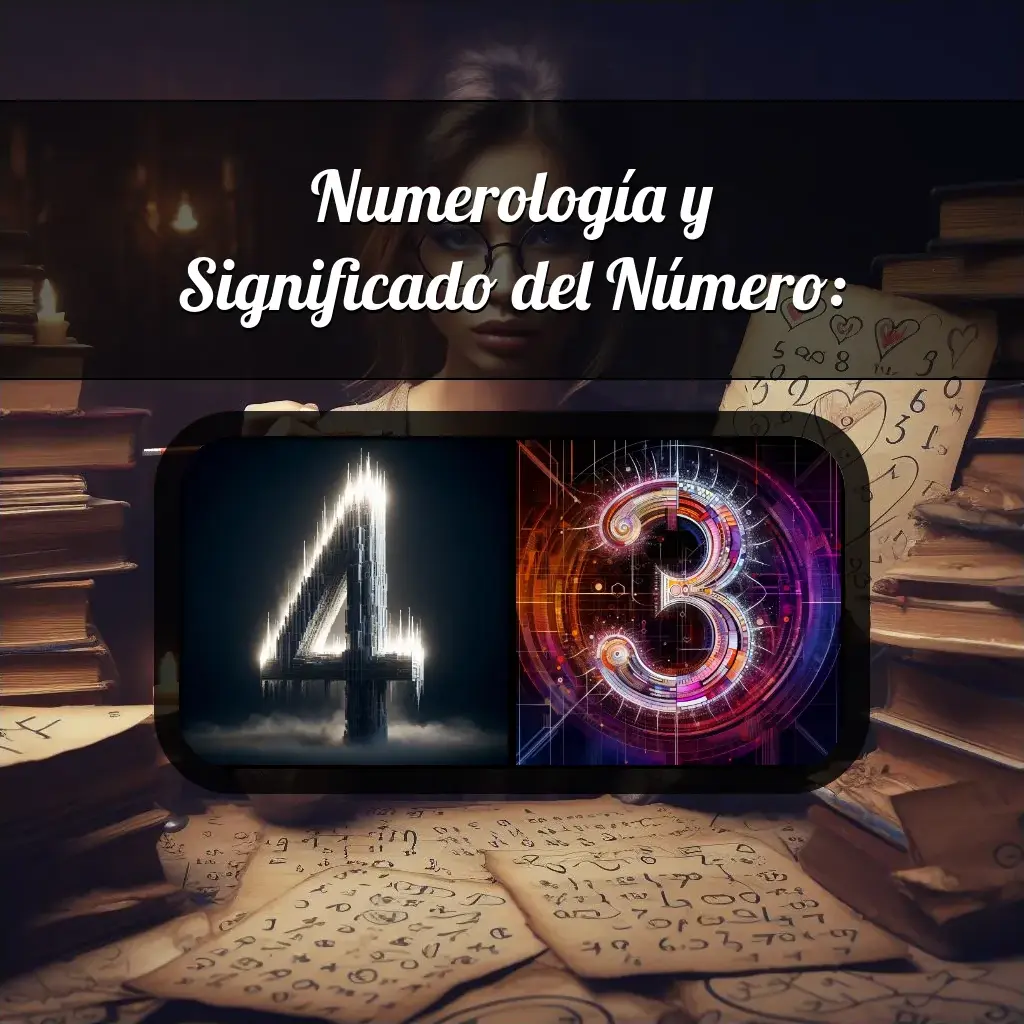 Una imágen que muestra el número 43 con los dos numeros que lo componen, la imagen muestra un fondo adecuado tras cada numero para reflejar mejor su significado.