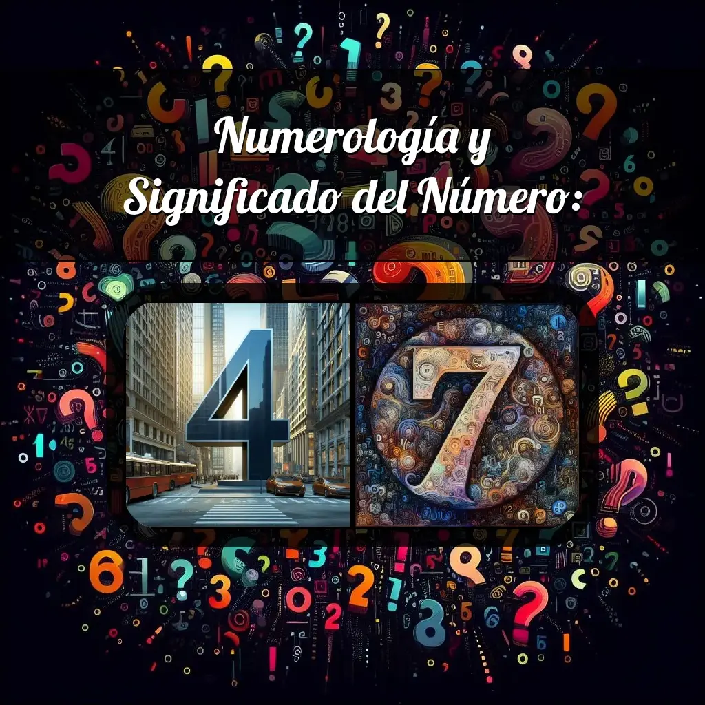 Una imágen que muestra el número 47 con los dos numeros que lo componen, la imagen muestra un fondo adecuado tras cada numero para reflejar mejor su significado.