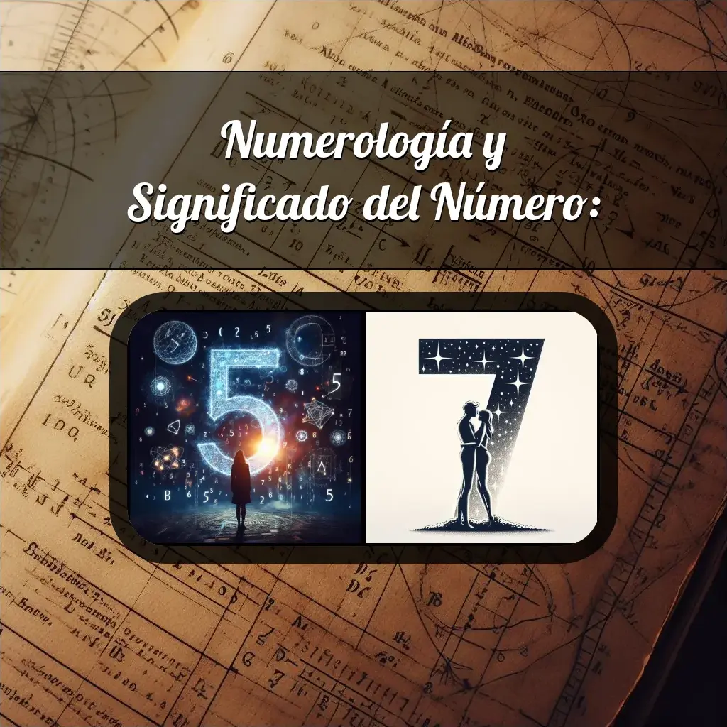 Una imágen que muestra el número 57 con los dos numeros que lo componen, la imagen muestra un fondo adecuado tras cada numero para reflejar mejor su significado.