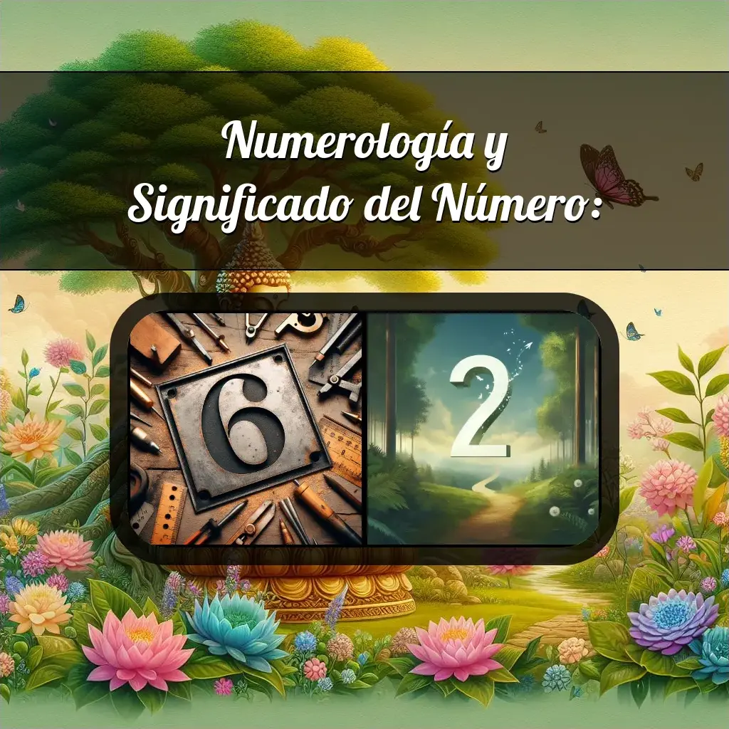 Una imágen que muestra el número 62 con los dos numeros que lo componen, la imagen muestra un fondo adecuado tras cada numero para reflejar mejor su significado.