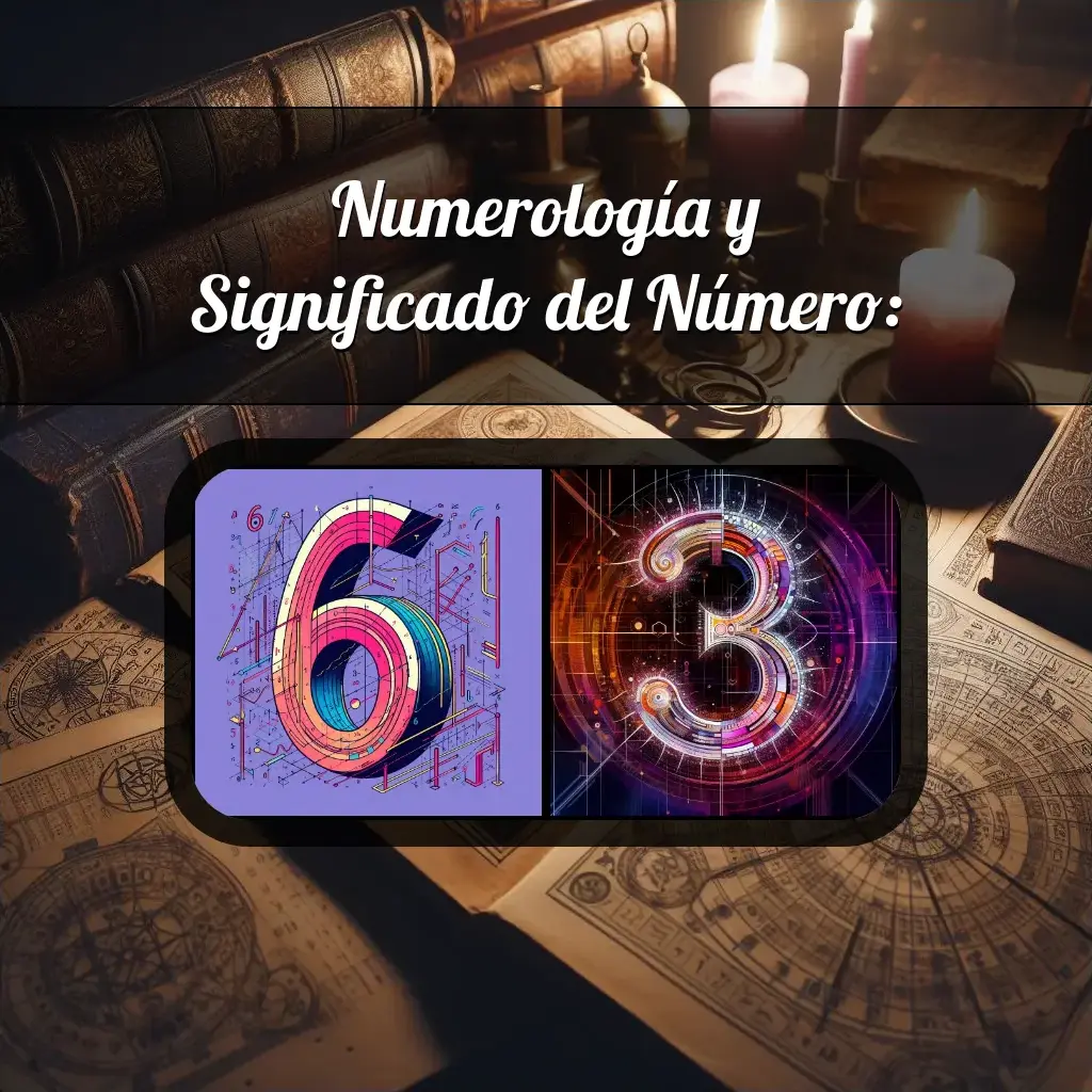 Una imágen que muestra el número 63 con los dos numeros que lo componen, la imagen muestra un fondo adecuado tras cada numero para reflejar mejor su significado.