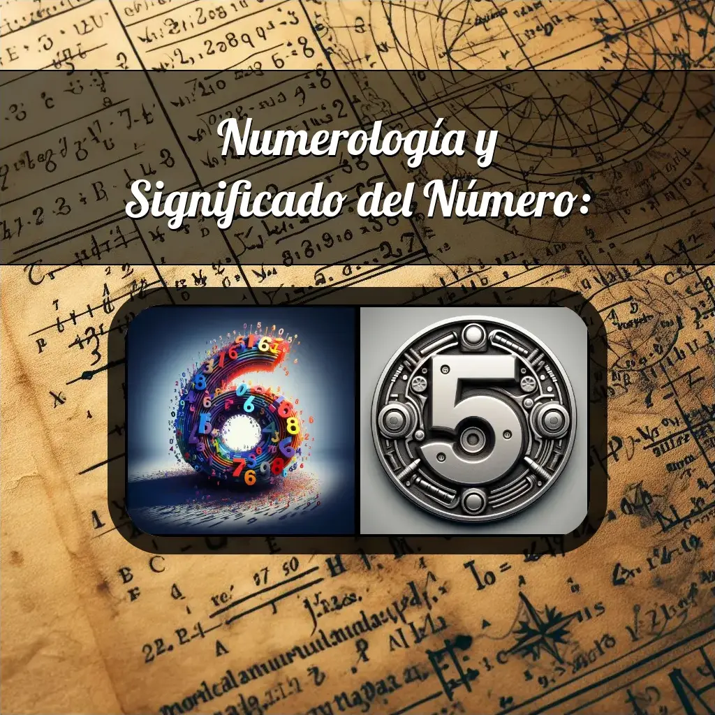 Una imágen que muestra el número 65 con los dos numeros que lo componen, la imagen muestra un fondo adecuado tras cada numero para reflejar mejor su significado.