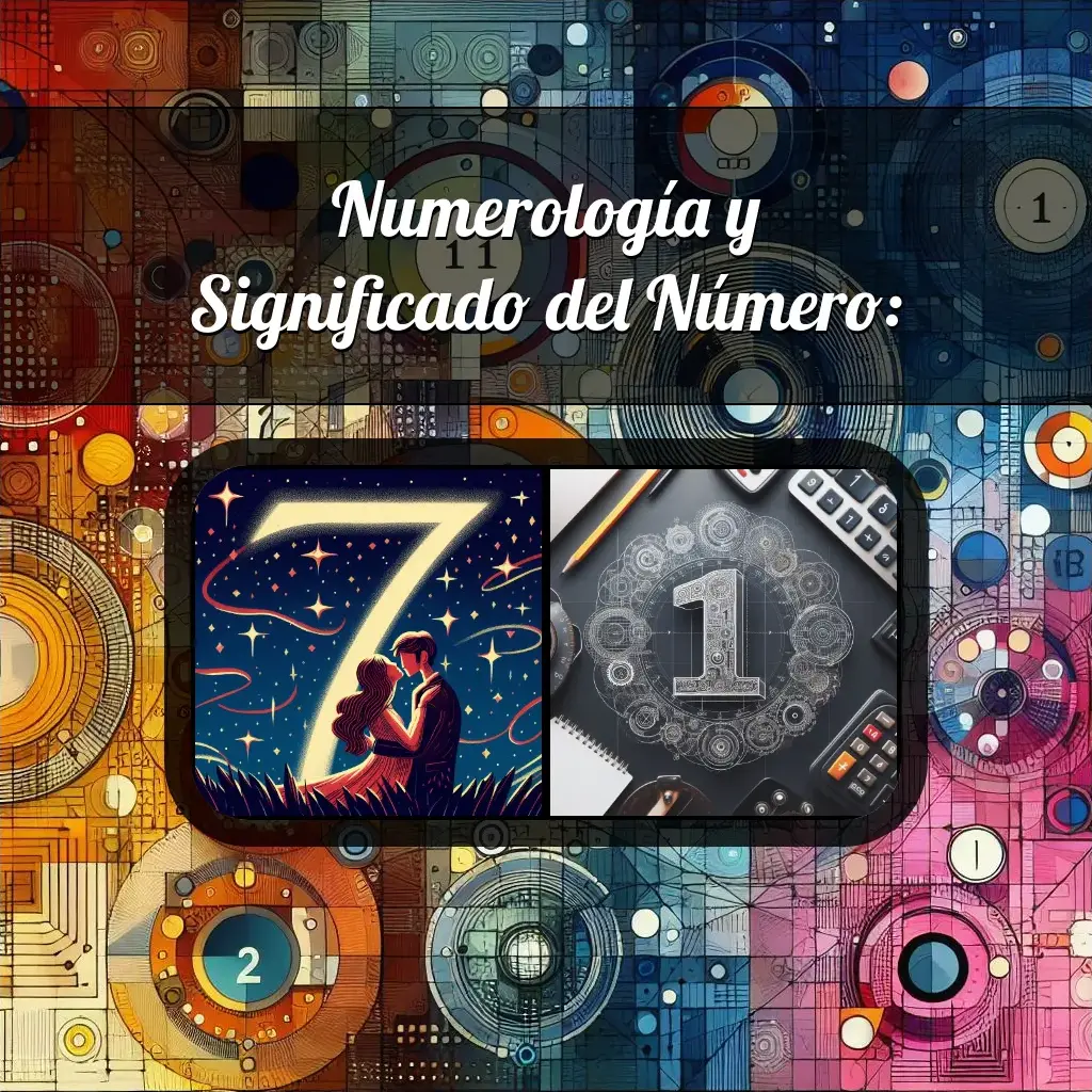 Una imágen que muestra el número 71 con los dos numeros que lo componen, la imagen muestra un fondo adecuado tras cada numero para reflejar mejor su significado.