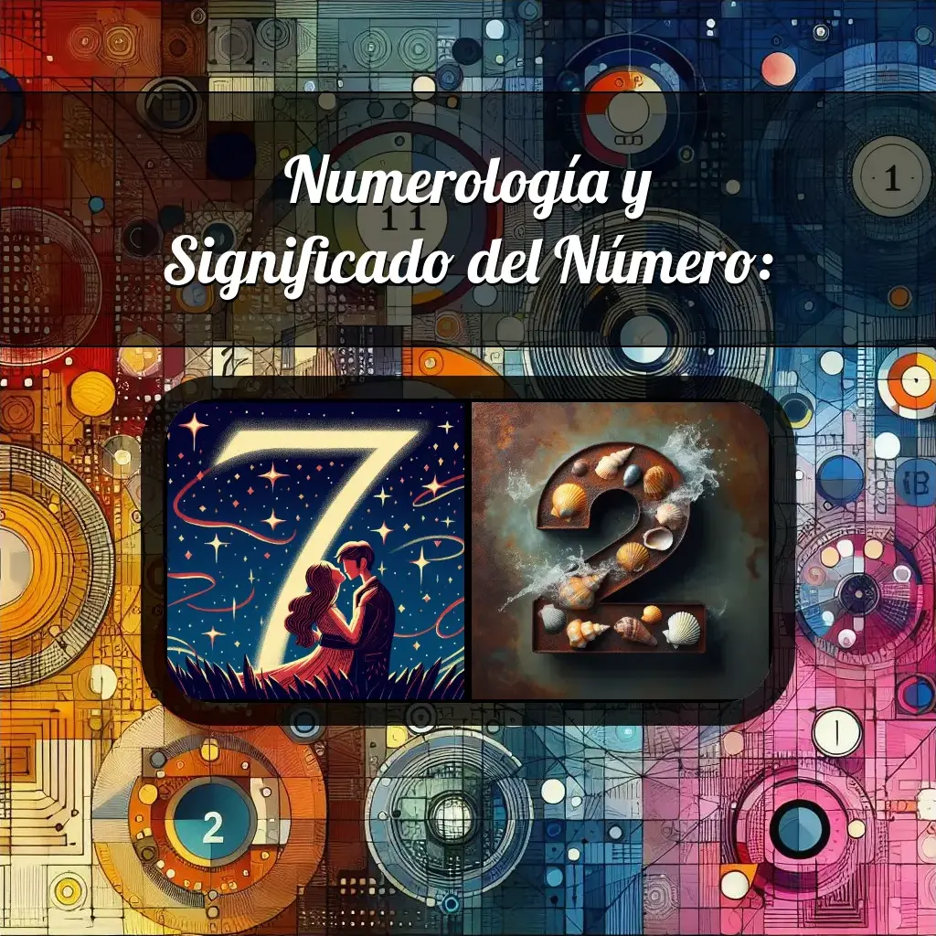 Una imágen que muestra el número 72 con los dos numeros que lo componen, la imagen muestra un fondo adecuado tras cada numero para reflejar mejor su significado.