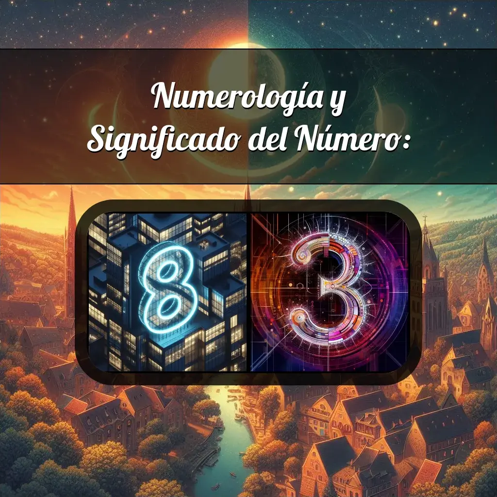 Una imágen que muestra el número 83 con los dos numeros que lo componen, la imagen muestra un fondo adecuado tras cada numero para reflejar mejor su significado.