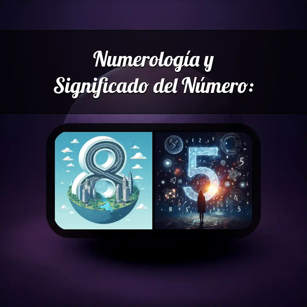 Una imágen que muestra el número 85 con los dos numeros que lo componen, la imagen muestra un fondo adecuado tras cada numero para reflejar mejor su significado.