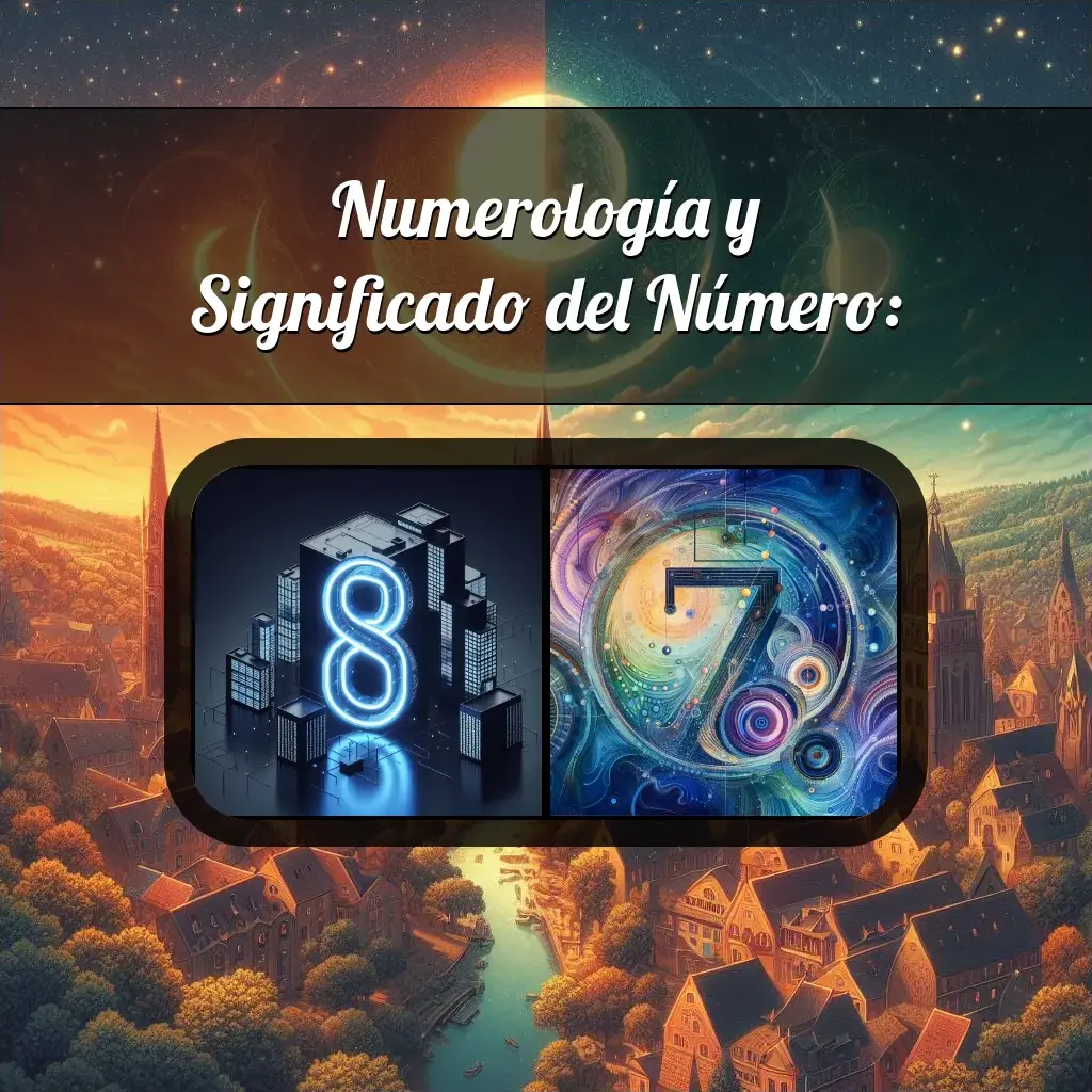 Una imágen que muestra el número 87 con los dos numeros que lo componen, la imagen muestra un fondo adecuado tras cada numero para reflejar mejor su significado.