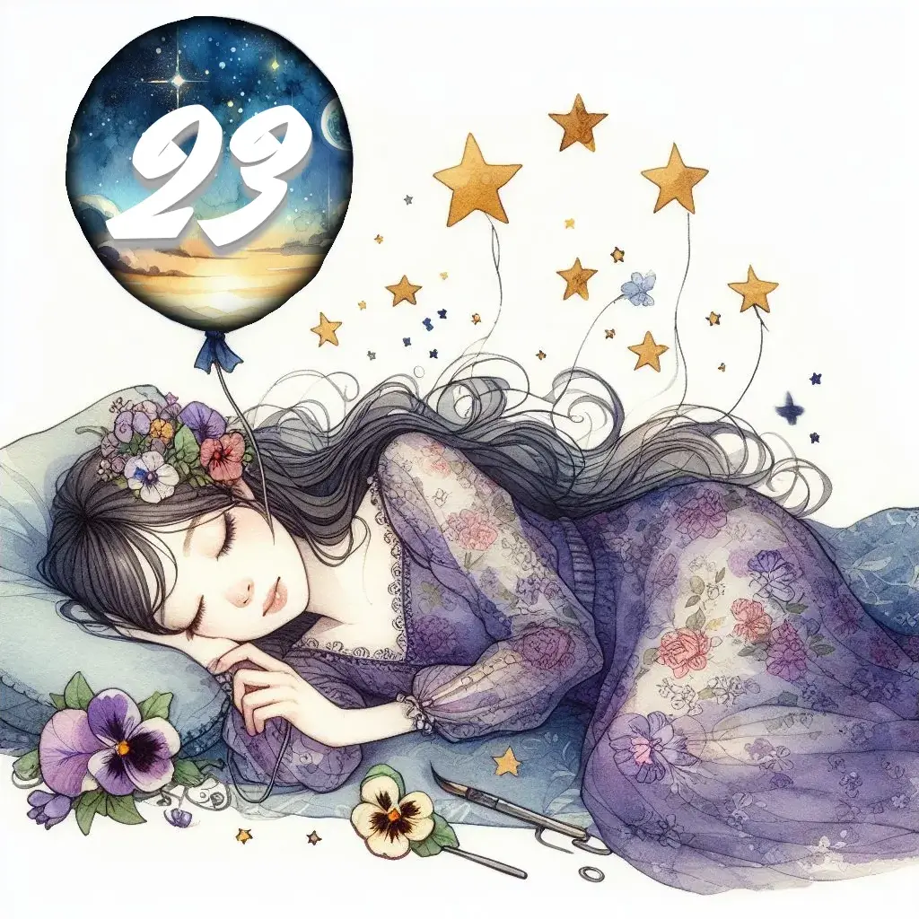 Chica durmiendo, y soñando con el número 23 y su significado.